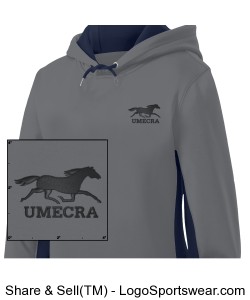 Ladies Fleece Color Block Hooded Pullover Design Zoom